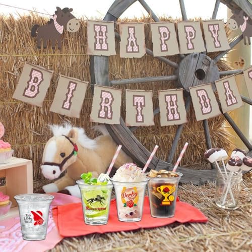 ANYMONYPF 40 Pzs Vasos Desechables para Fiesta Derby Day de Carreras de Caballos, Transparentes de 12 OZ para Decoraciones y Suministros - imagen 6