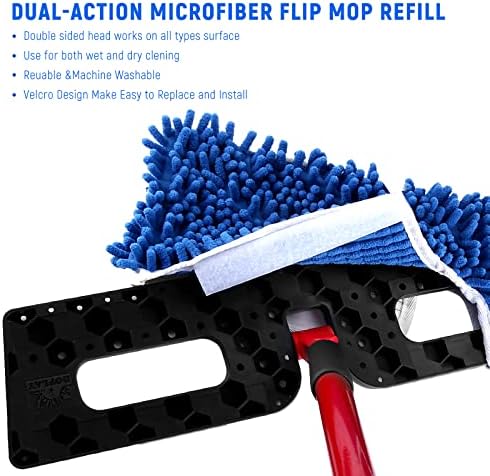 Paquete de 4 Repuestos de Mopa de Microfibra, Compatible con Mopa de Doble Acción O-Cedar, Cabezas de Mopa Reemplazables para Uso Seco/Húmedo, - imagen 2