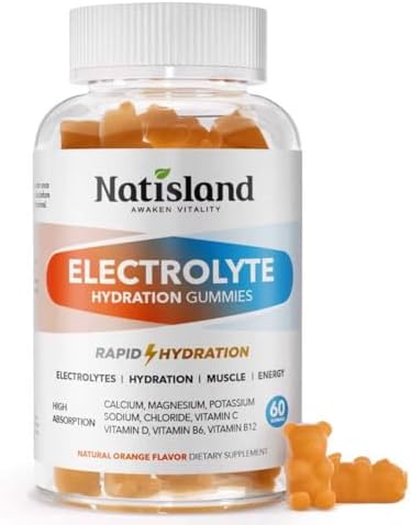 Gomitas Electrolíticas para Hidratación, Sabor Naranja, Veganas, 60 Chicles para Niños y Adultos Mayores, con Potasio, Magnesio, Calcio y Sodio - imagen 1