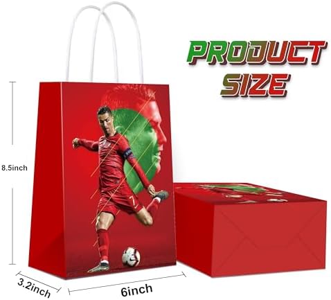 Mukity 24 Piezas de Bolsas de Regalo para Fiesta de Fútbol - Tote de Dulces para Niños - Paquetes de Favor de Papel para Decoración de Cumpleaños - imagen 3