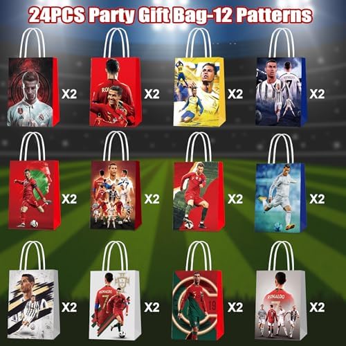 Mukity 24 Piezas de Bolsas de Regalo para Fiesta de Fútbol - Tote de Dulces para Niños - Paquetes de Favor de Papel para Decoración de Cumpleaños - imagen 4
