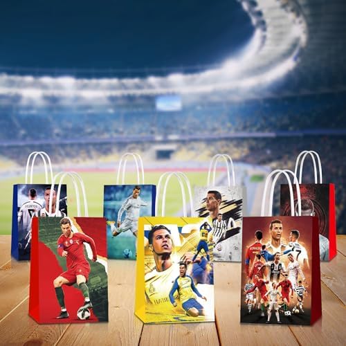 Mukity 24 Piezas de Bolsas de Regalo para Fiesta de Fútbol - Tote de Dulces para Niños - Paquetes de Favor de Papel para Decoración de Cumpleaños - imagen 6