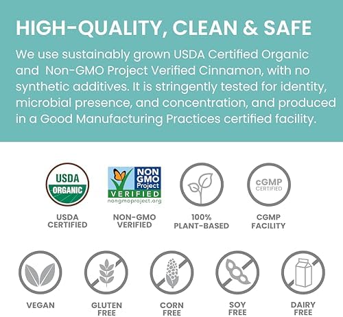 Cinnamon Orgánico Himalaya, Suplementos de Canela, 30 Días - Apoyo Herbal para el Metabolismo de Glucosa - USDA Orgánico, No GMO, Vegano, Sin Gluten, - imagen 5