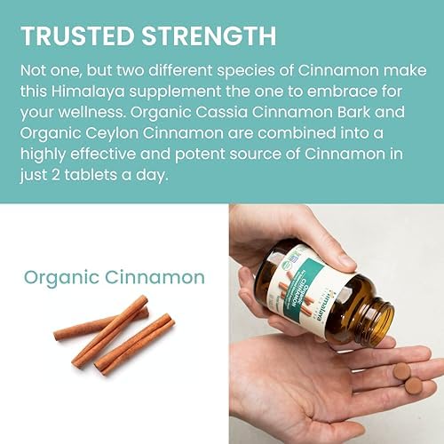 Cinnamon Orgánico Himalaya, Suplementos de Canela, 30 Días - Apoyo Herbal para el Metabolismo de Glucosa - USDA Orgánico, No GMO, Vegano, Sin Gluten, - imagen 6