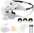 Lupa GUOUBUO con Luz, Lentes Desmontables 1X-4X, Headset Recargable con Banda Magnética, 3 Modos de Luz para Manualidades y Costura - imagen 1