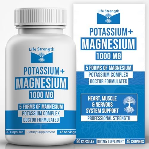 Suplemento de Potasio y Magnesio Life Strength 1000mg - 90 Cápsulas - Complejo de Potasio y Magnesio con Aspartato, Glicinato, Óxido, Gluconato y - imagen 1