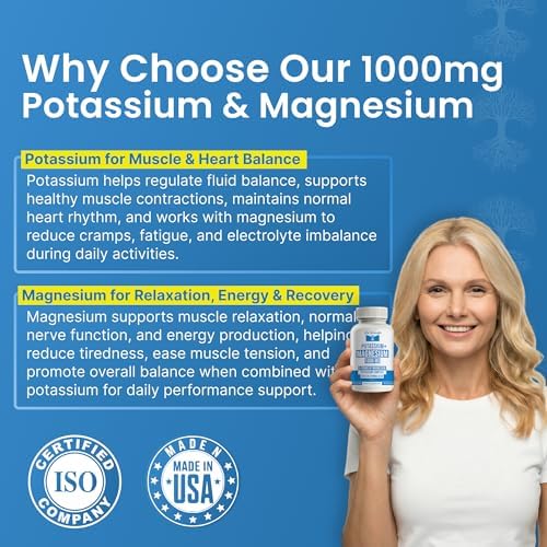 Suplemento de Potasio y Magnesio Life Strength 1000mg - 90 Cápsulas - Complejo de Potasio y Magnesio con Aspartato, Glicinato, Óxido, Gluconato y - imagen 3