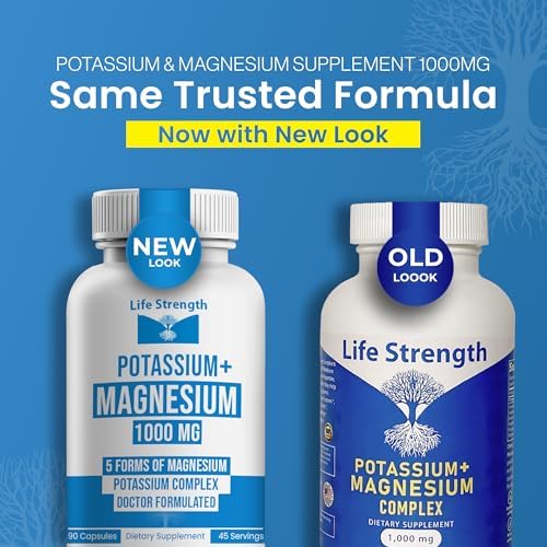 Suplemento de Potasio y Magnesio Life Strength 1000mg - 90 Cápsulas - Complejo de Potasio y Magnesio con Aspartato, Glicinato, Óxido, Gluconato y - imagen 4