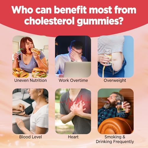 Suplementos de Colesterol HOLLEGEND Gomas Sin Azúcar, Esteroles y Estanol Vegetales, Bergamota Cítrica, CoQ10 y Vitaminas, Orgánico, Vegano, Sabor a - imagen 6