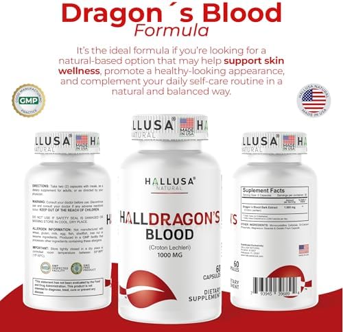 Cápsulas de Sangre de Dragón 1000mg, Extracto de Croton Lechleri, Soporte Natural para Digestión, Cicatrización de Piel, 60 Contadores - imagen 3