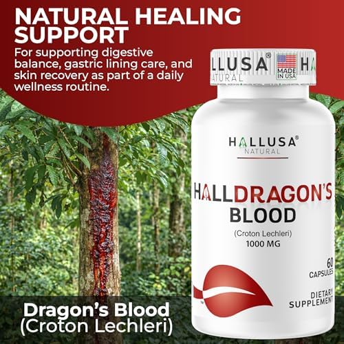Cápsulas de Sangre de Dragón 1000mg, Extracto de Croton Lechleri, Soporte Natural para Digestión, Cicatrización de Piel, 60 Contadores - imagen 4