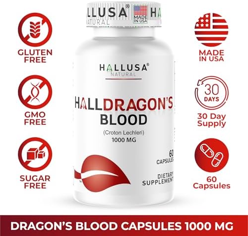 Cápsulas de Sangre de Dragón 1000mg, Extracto de Croton Lechleri, Soporte Natural para Digestión, Cicatrización de Piel, 60 Contadores - imagen 5