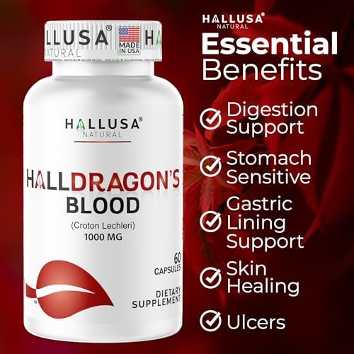 Cápsulas de Sangre de Dragón 1000mg, Extracto de Croton Lechleri, Soporte Natural para Digestión, Cicatrización de Piel, 60 Contadores - imagen 7
