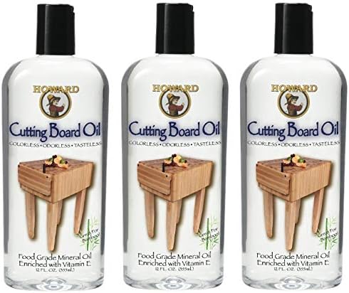 Aceite para Tabla de Cortar y Bloque de Carnicero Howard Products BBB012, 12 Onzas (Paquete de 3) - imagen 1