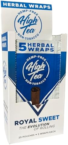 High Tea Envolturas Herbales Naturales Sin Tabaco - Royal Sweet - 125 Envolturas Autopreparables, Hechas de Hojas de Té - imagen 1