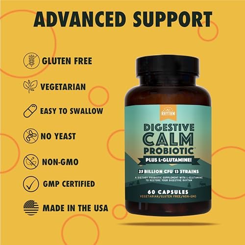 Natural Rhythm Probiotico Digestivo Calm + L-Glutamina – 25 Mil Millones CFU, 13 Cepas, Suplemento para Digestión e Inmunidad, Cápsulas Vegetarianas - imagen 7