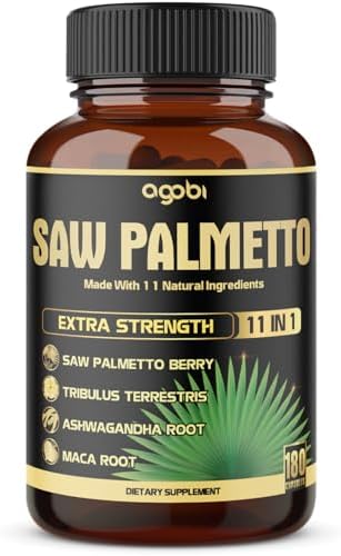 Cápsulas 11 en 1 de Saw Palmetto con Ashwagandha, Cúrcuma, Tribulus, Maca, Té Verde, Jengibre, Albahaca Sagrada y Más - Soporte Saludable para - imagen 1