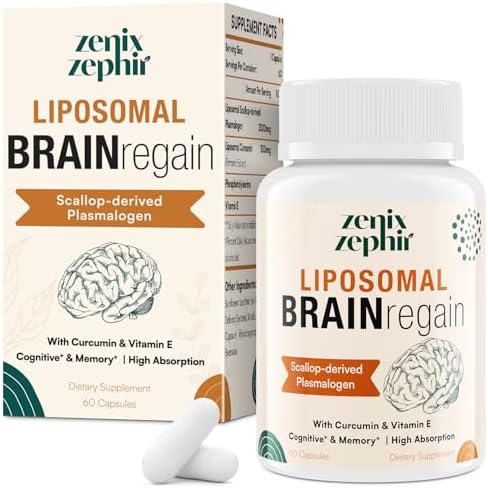 Suplementos Liposomales para el Cerebro - Plasmalógeno con Cúrcuma y Vitamina E para Mejor Absorción - Salud Cognitiva para Adultos y Mayores, 60 - imagen 1