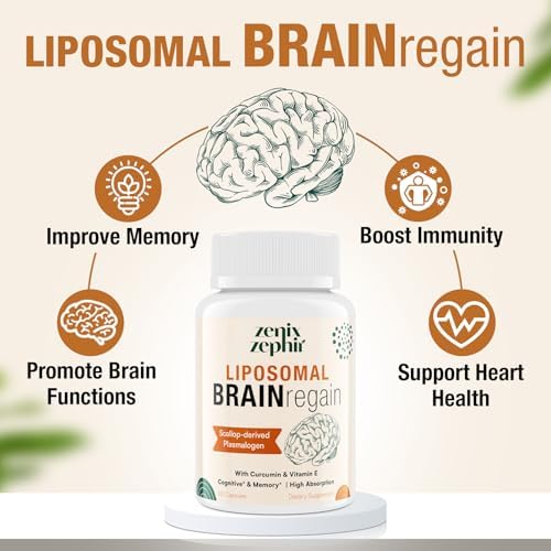 Suplementos Liposomales para el Cerebro - Plasmalógeno con Cúrcuma y Vitamina E para Mejor Absorción - Salud Cognitiva para Adultos y Mayores, 60 - imagen 3