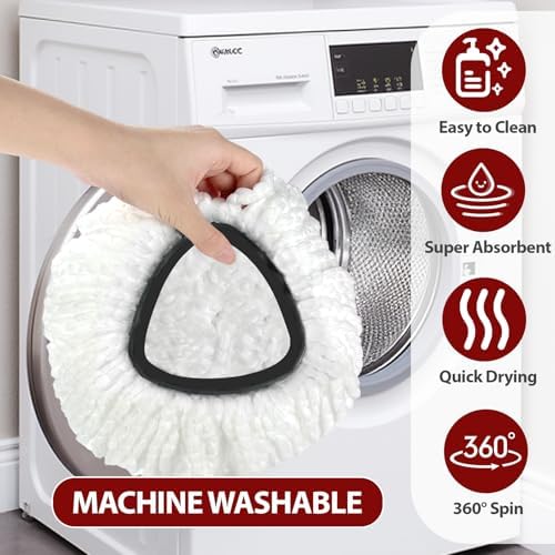 Cabezal de Repuesto para Mop de Giro O-Ceda EasyWring 1-Tanque, Refil de Microfibra para Limpieza del Hogar, 6 Cabezas y 1 Base, Instalación Fácil, - imagen 6