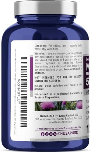 Cápsulas de Cardo Mariano NusaPure, 550 mg, 120 Veganas (Sin OGM, Veganas) - imagen 3