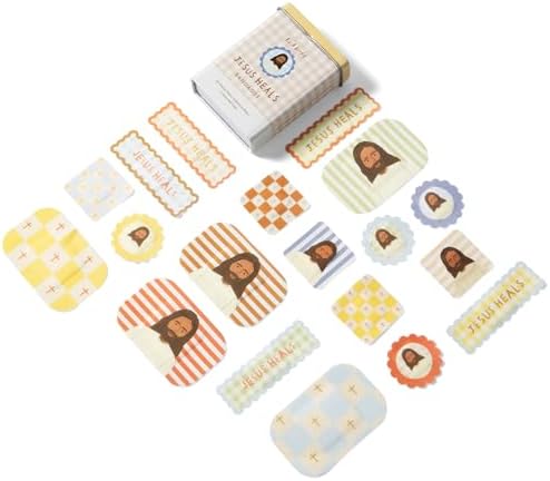Be A Heart – Curitas Jesús Sana, Paquete de 2 de la Colección Cottage | 90 Curitas de Tela Adhesivas Variadas | Lindas Curitas con Fe para Niños y - imagen 2
