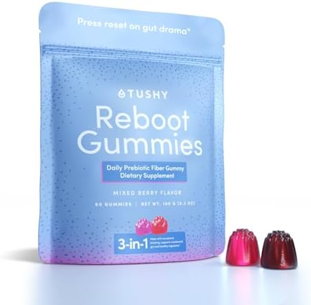 Gomitas Veganas TUSHY Reboot de Fibra - Reset Digestivo Diario para Inflamación, Regularidad y Salud Digestiva. 4g de Fibra Prebiótica en Sabor - imagen 1