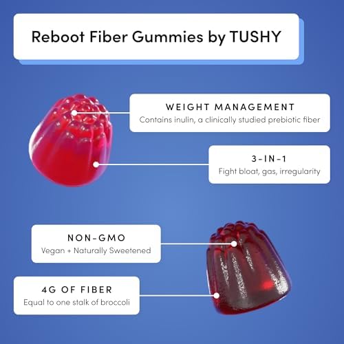 Gomitas Veganas TUSHY Reboot de Fibra - Reset Digestivo Diario para Inflamación, Regularidad y Salud Digestiva. 4g de Fibra Prebiótica en Sabor - imagen 3