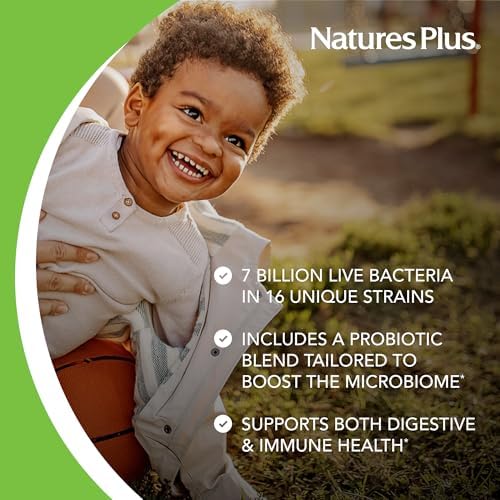 NaturesPlus GI Probiotico Natural para Niños, Sabor Berry Mixto - 30 Chicles - Salud Digestiva e Inmunológica - Sin Gluten - 30 Porciones - imagen 3
