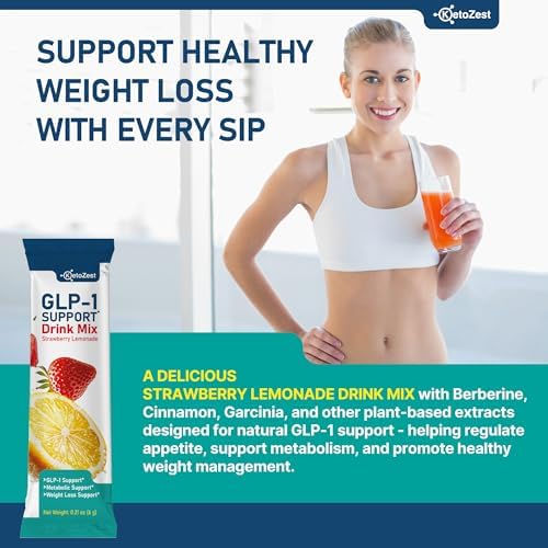 KetoZest Mezcla en Polvo de Soporte GLP-1 para Hombres y Mujeres - Suplemento de Fibra Prebiótica para Pérdida de Peso y Salud Digestiva - imagen 2