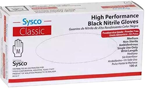 Guantes de Nitrilo Negro SYSCO HIGH Performance - Medianos - Caja con 100 Guantes - imagen 1