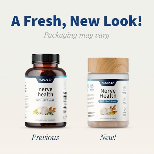 Suplemento para la Salud Nerviosa Snap Supplements con Melena de León, Cúrcuma Orgánica y Hierbas – Suplemento para Neuropatía, Claridad Mental y - imagen 2