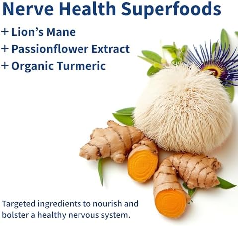 Suplemento para la Salud Nerviosa Snap Supplements con Melena de León, Cúrcuma Orgánica y Hierbas – Suplemento para Neuropatía, Claridad Mental y - imagen 3