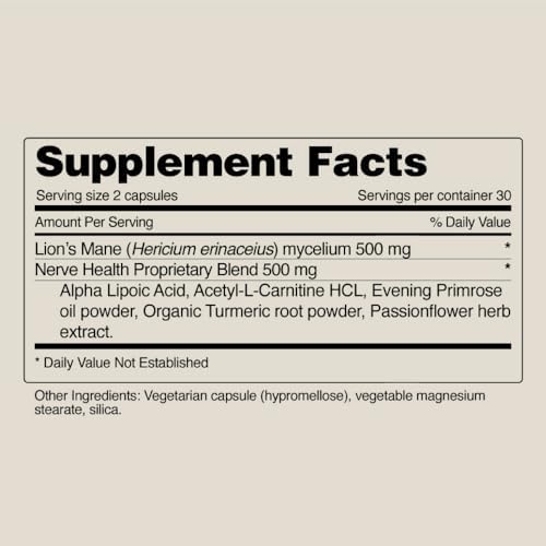 Suplemento para la Salud Nerviosa Snap Supplements con Melena de León, Cúrcuma Orgánica y Hierbas – Suplemento para Neuropatía, Claridad Mental y - imagen 7