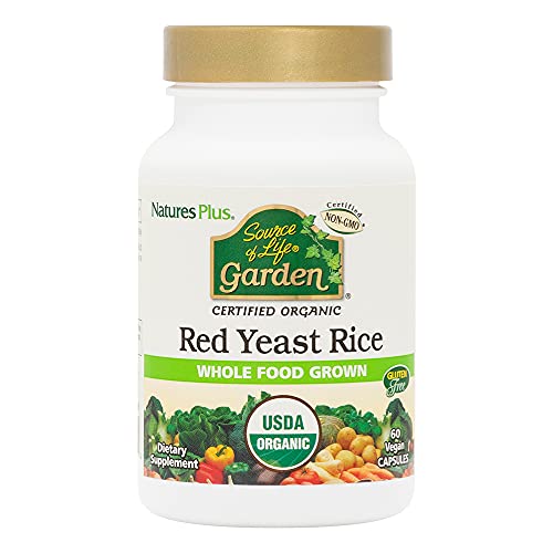 NaturesPlus Source of Life Garden Arroz Rojo de Levadura - 60 Cápsulas - Apoyo Nutricional y Digestivo - Orgánico Certificado USDA, No GMO, Vegano, - imagen 1