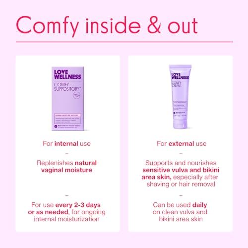 Suplemento Comfy de Love Wellness | Supositorio Vaginal Hidratante | Libre de Hormonas con Ácido Hialurónico y Hongo Tremella para la Sequedad - imagen 5