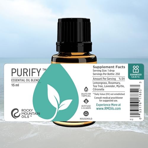 Mezcla de Aceites Esenciales Purify de Rocky Mountain Oils 15ml - Orgánica, 100% Pura con Hierba Limón, Romero, Lavanda, Mirto, Citronela y Árbol de - imagen 3