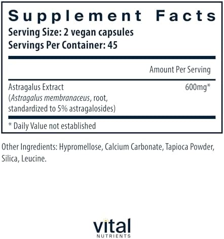 Vital Nutrients - Extracto de Raíz de Astrágalo - Fórmula Vegana - Apoyo Herbal para el Sistema Inmunológico - 90 Cápsulas Vegetarianas - 300 mg - imagen 2