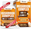Suplementos para la Memoria y Concentración, Complejo de Hongos 20 en 1 con Melena de León, Reishi, Cola de Pavo, Cordyceps y Shiitake, 120 Cápsulas - imagen 1