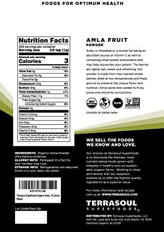 Terrasoul Superfoods Polvo de Amla Orgánico (Amalaki), 2 Lbs - Rico en Antioxidantes y Vitamina C | Apoya el Sistema Inmunológico - imagen 2