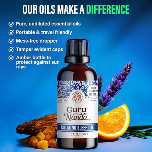 Aceite Esencial GuruNanda para Sueño Calmante, Mezcla 100% Natural, Pura y Sin Diluir, Promueve Relajación y Sueño Reparador, 3.9 fl oz - imagen 5