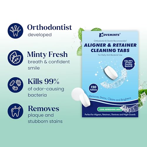 Tabletas Limpiadoras Movemints para Alineadores, Retenedores, Dentaduras y Protectores Nocturnos – Compatibles con Ultrasonido – 120 Piezas, Sabor - imagen 2