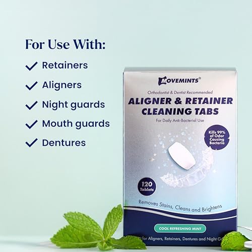 Tabletas Limpiadoras Movemints para Alineadores, Retenedores, Dentaduras y Protectores Nocturnos – Compatibles con Ultrasonido – 120 Piezas, Sabor - imagen 4