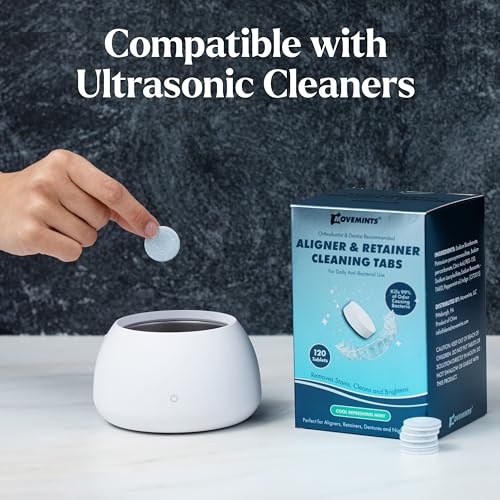 Tabletas Limpiadoras Movemints para Alineadores, Retenedores, Dentaduras y Protectores Nocturnos – Compatibles con Ultrasonido – 120 Piezas, Sabor - imagen 5