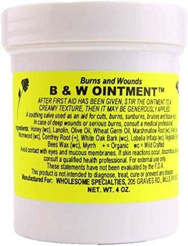 Ungüento B&W - Ungüento para Quemaduras y Heridas - Salve Hecha por Amish - 100% Natural - 4oz - imagen 1