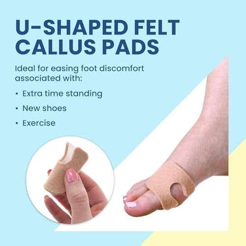 Aetna Foot Products - Almohadillas Adhesivas en Forma de U para Callos o Dedos, Paquete de 100, 1/8 de Grosor - imagen 2