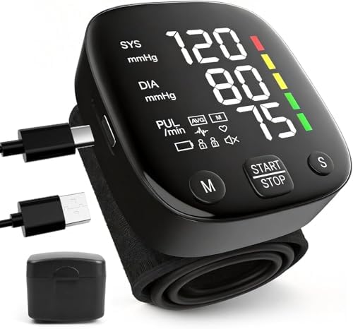Monitor de Presión Arterial Automático de Muñeca para Uso en Casa, Memoria Dual, Guía de Voz y Lectura de Resultados, Recargable Tipo-C - imagen 1