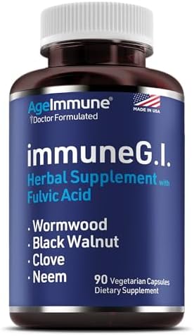 AgeImmune ImmuneG.I. Fórmula de Limpieza Intestinal con Artemisa, Nogal Negro, Clavo y Neem - Apoyo a la Salud Digestiva y Desintoxicación - 90 - imagen 1