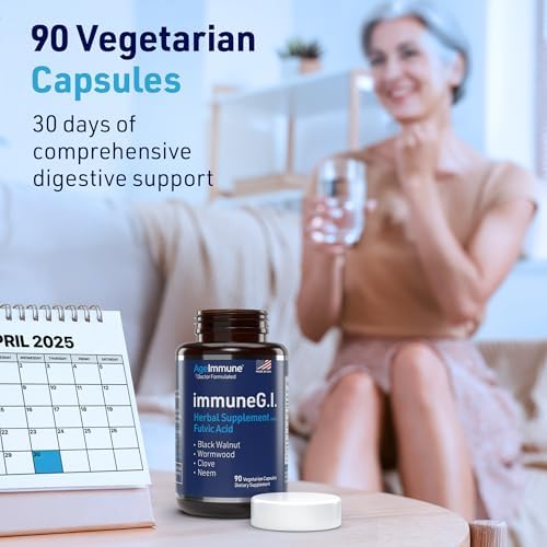 AgeImmune ImmuneG.I. Fórmula de Limpieza Intestinal con Artemisa, Nogal Negro, Clavo y Neem - Apoyo a la Salud Digestiva y Desintoxicación - 90 - imagen 6