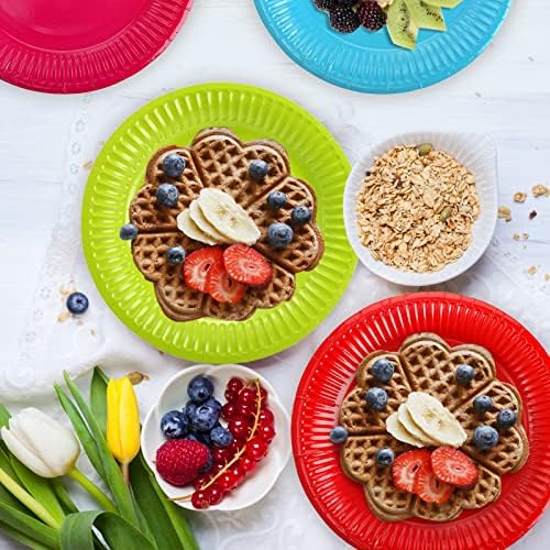 Platos de Papel Desechables Nicunom 150 Pzs, 9 Platos de Postre Coloridos para Fiestas, Cumpleaños, Picnics y Baby Showers, 10 Colores - imagen 7